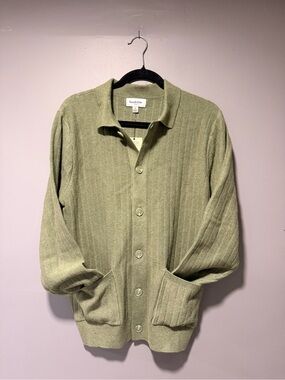Goodfellow & Co Men's Olive Ribbed Button Cardigan Jacket